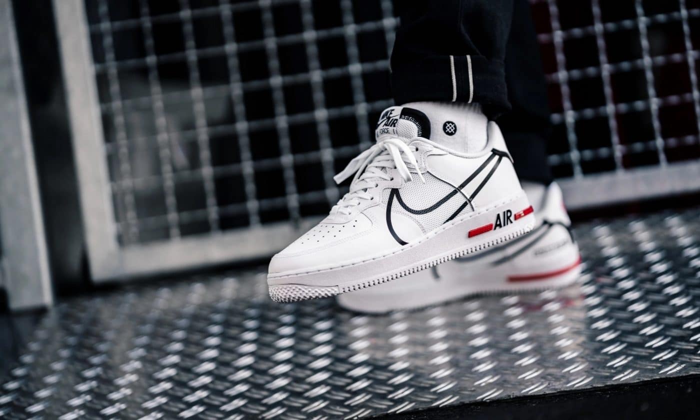 Air force 1 react d/ms/x white black best sale